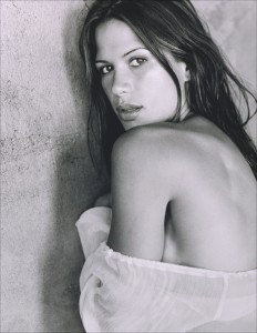 Rhona Mitra black and white